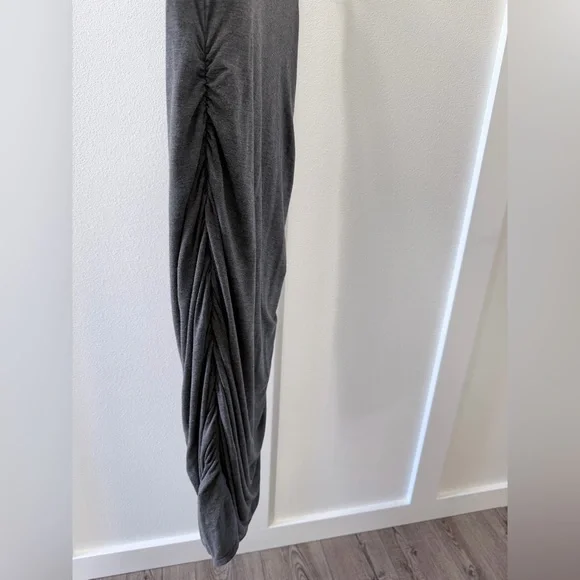 Pinkblush Sleeveless Charcoal Ruched Midi Maternity Dress - Picture 5 of 7